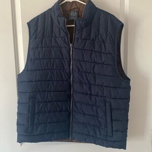 Men’s reversible puff vest brown to navy